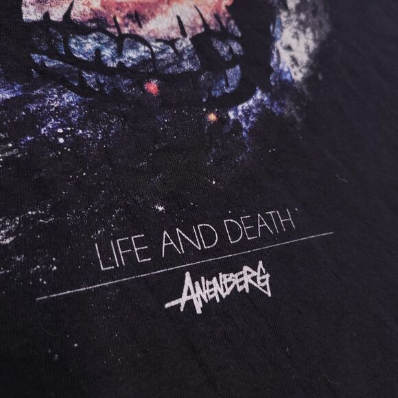 Anenberg Life and Death Graphic Casual T Shirt Adult Mens Size L Black Red - Picture 5 of 10